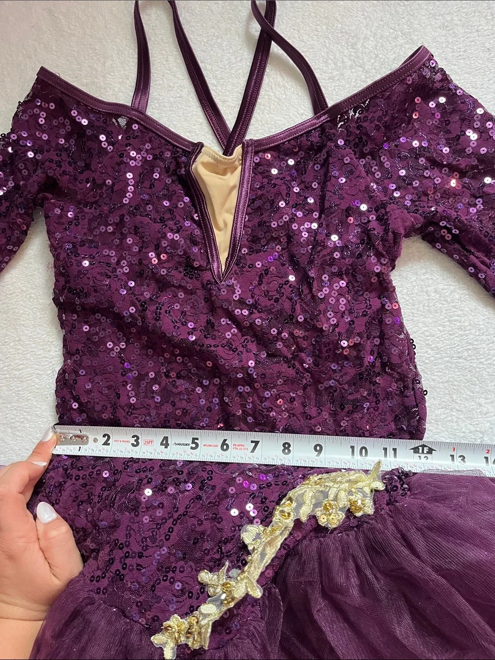 Weissman Deep Purple Sequin Tulle Dance Costume